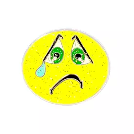 Navika Glitzy Hat Clip/Marker Emoji Sad Face