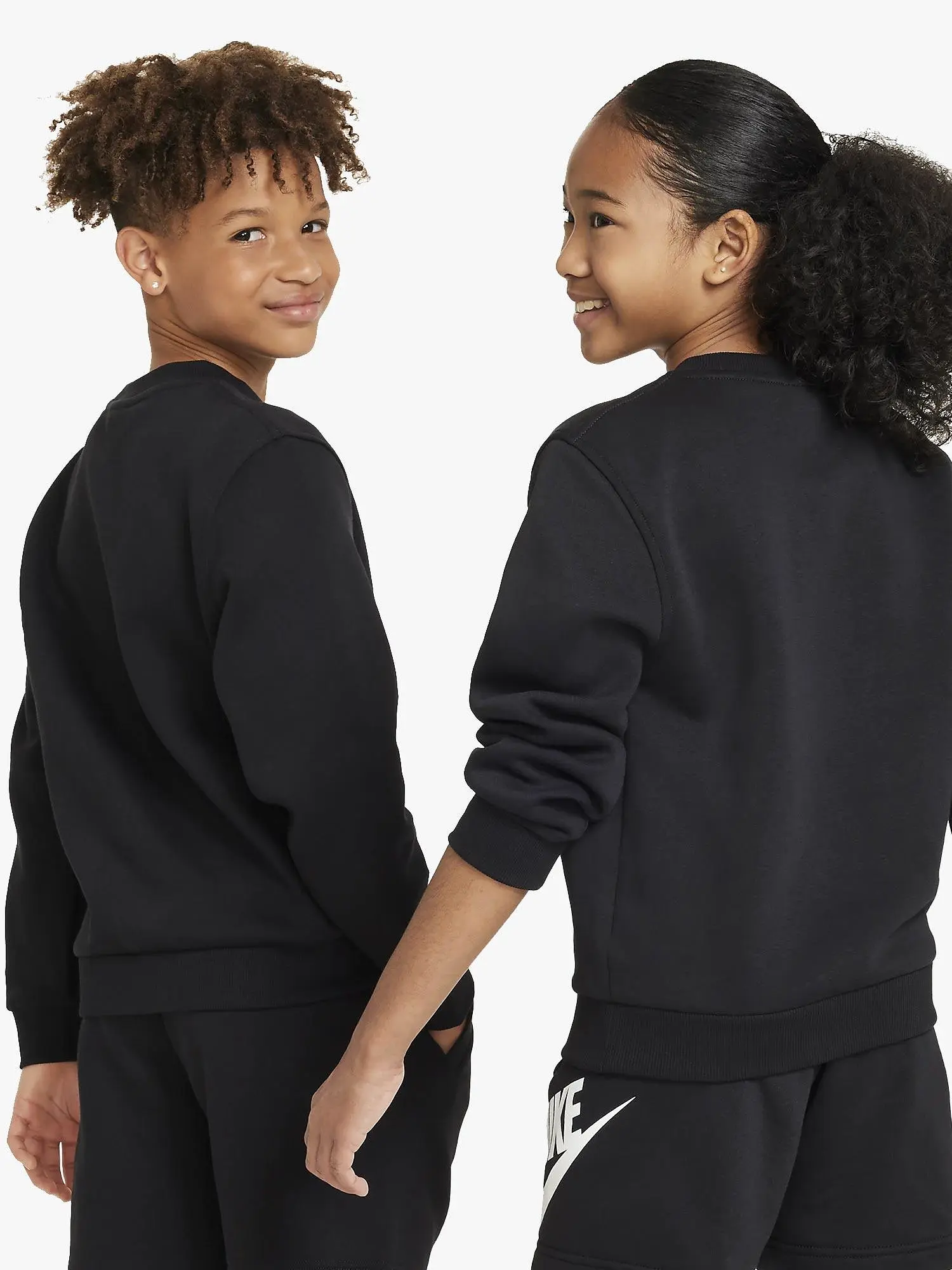 Nike Big Kids Sportswear Club Fleece Crew - Black