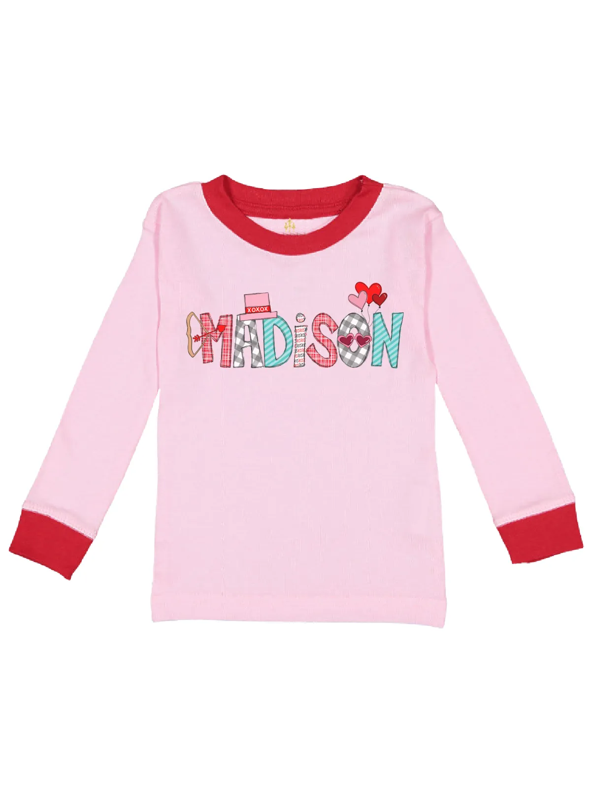 Personalized Girls Valentine's Day Pajamas