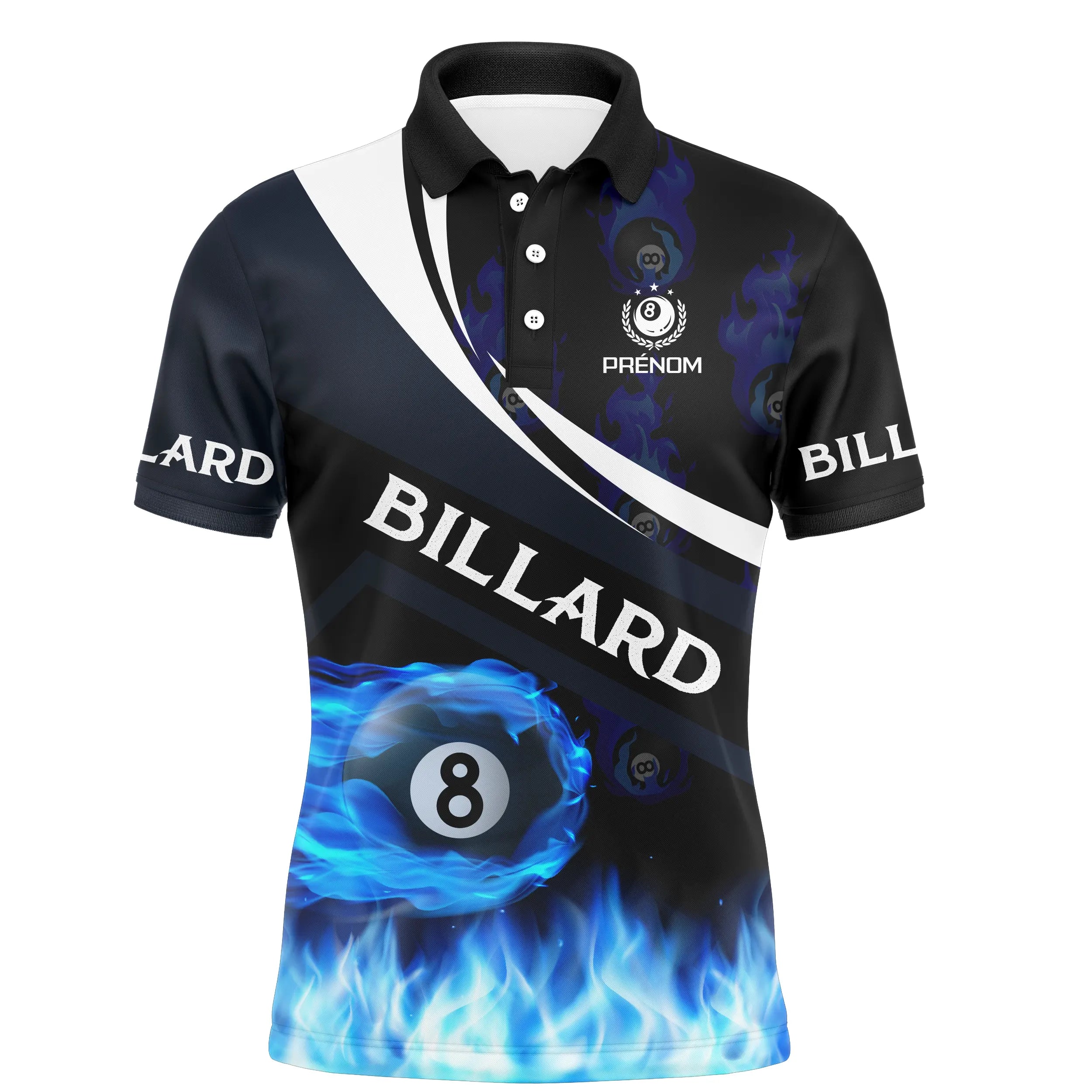 Polo De Billard Professionnel Avec Prénom Personnalisé - CT27062324