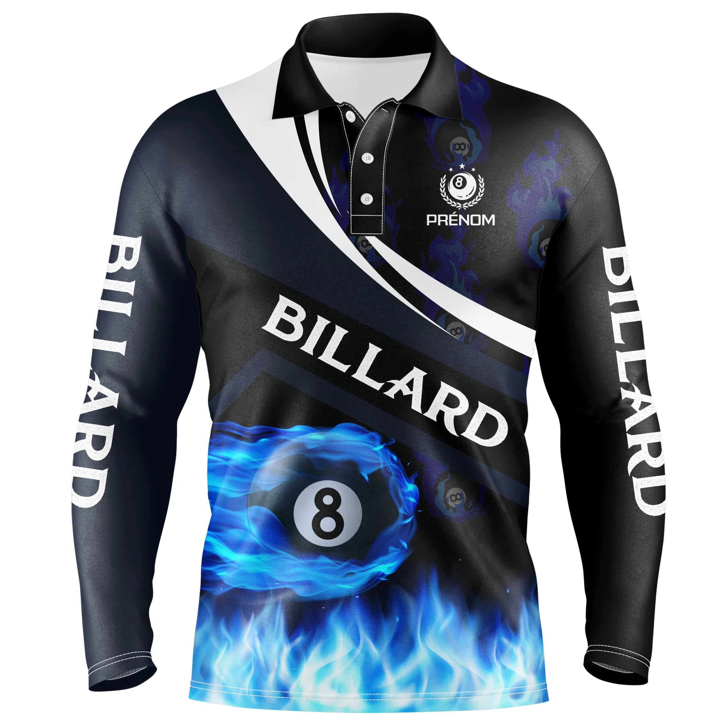 Polo De Billard Professionnel Avec Prénom Personnalisé - CT27062324