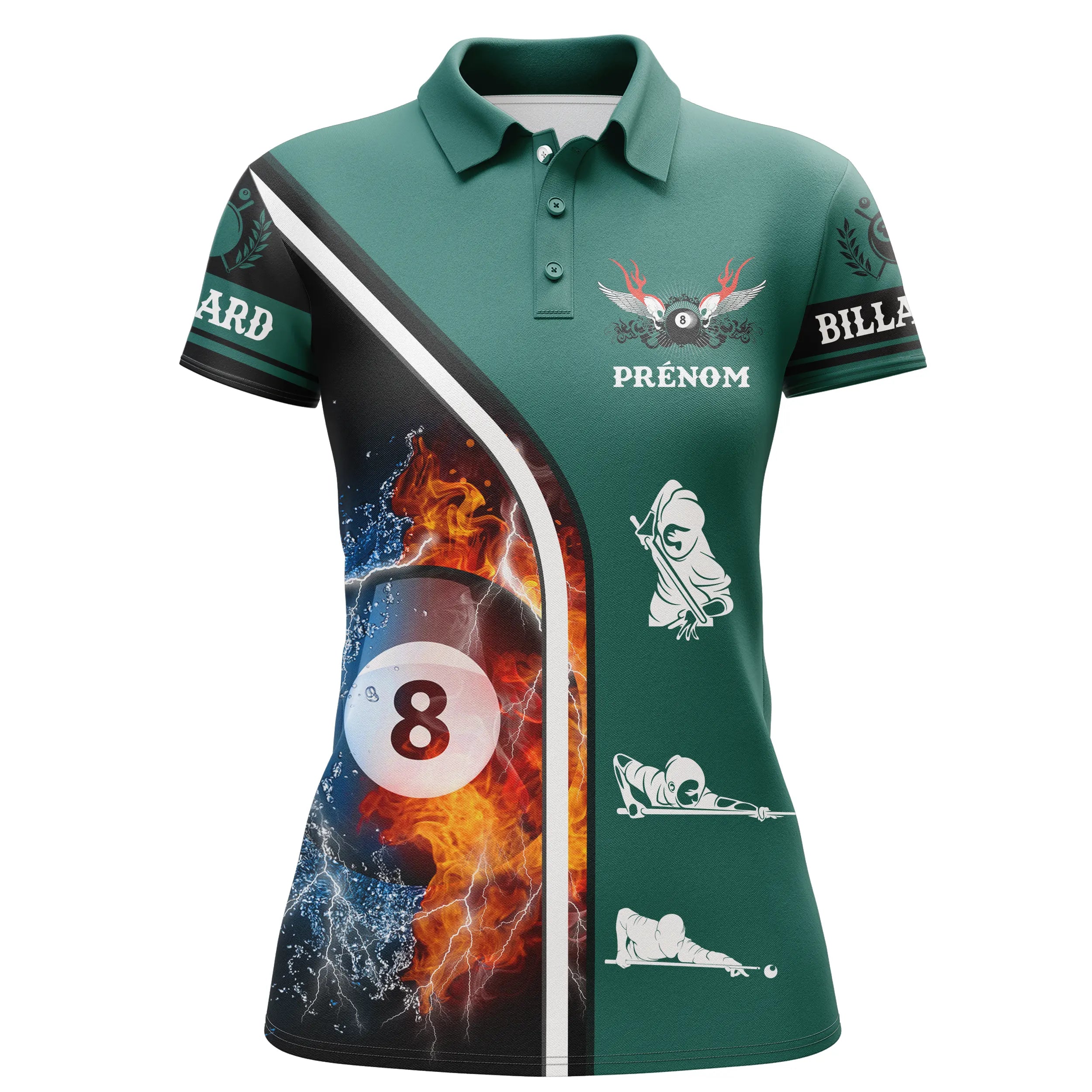 Polo De Billard Professionnel Personnalisé, Table Vert, Jeu De La 8, Cadeau Fan Billard - CT28062340