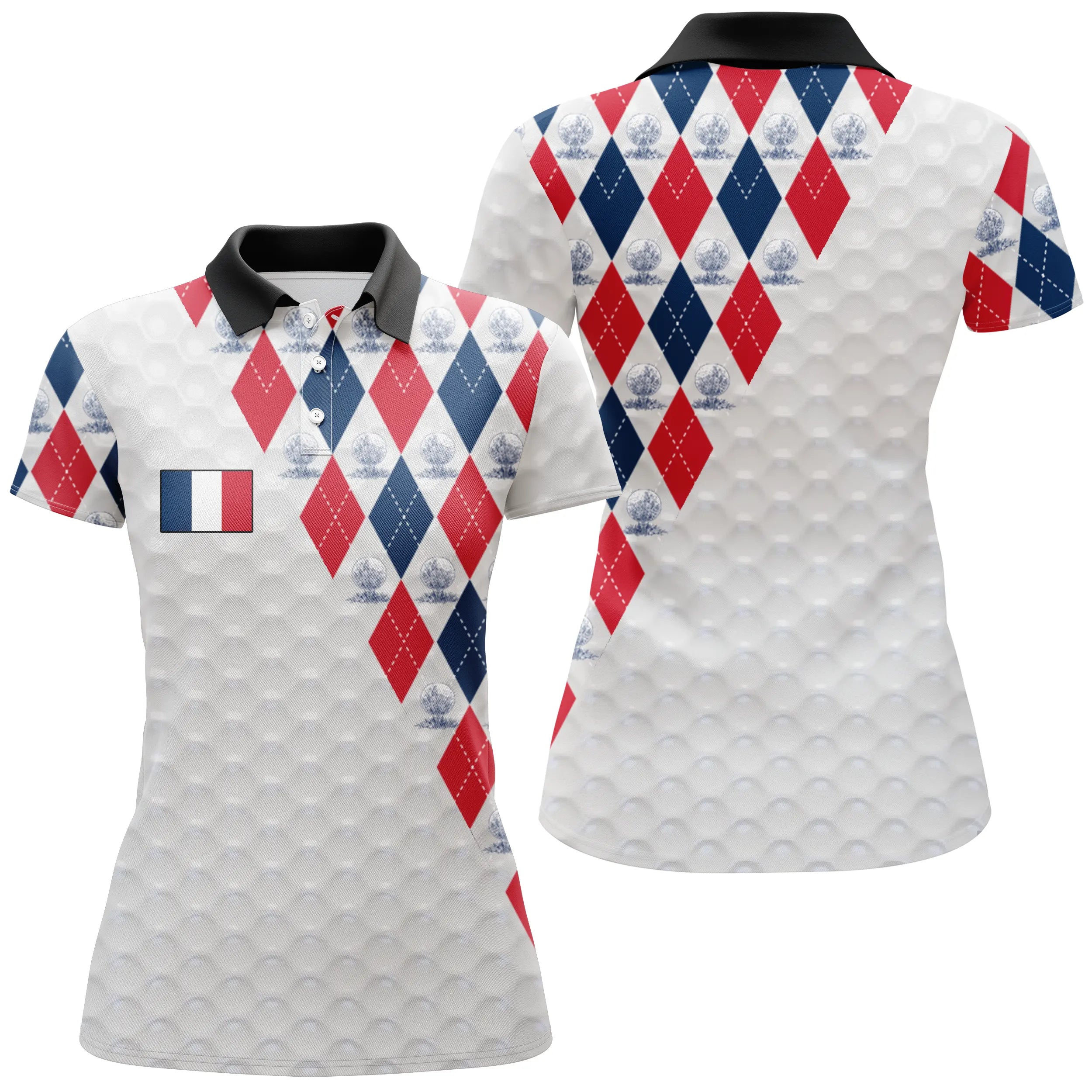 Polo de Golf Homme Et Femme, Drapeau France, Cadeau Porte Bonheur Golfeur - CT10092222