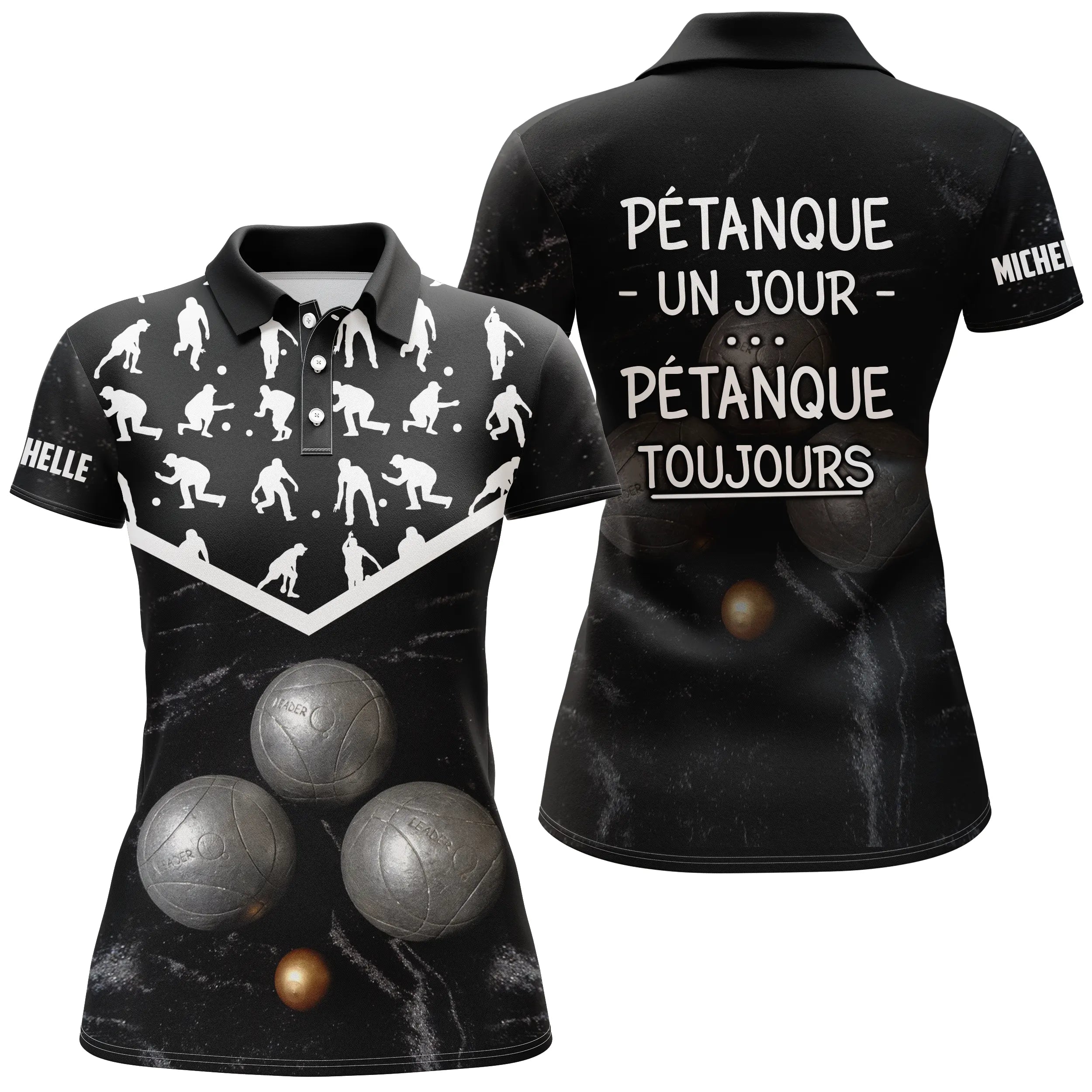 Polo Pétanque, Cadeau Humour Bouliste Personnalisé, Pétanque Un Jour, Pétanque Toujours - CT02122227