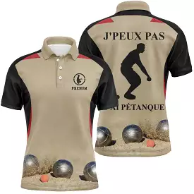 Polo Pétanque, Cadeau Personnalisé Bouliste, J'peux Pas, J'ai Pétanque - CT31112230