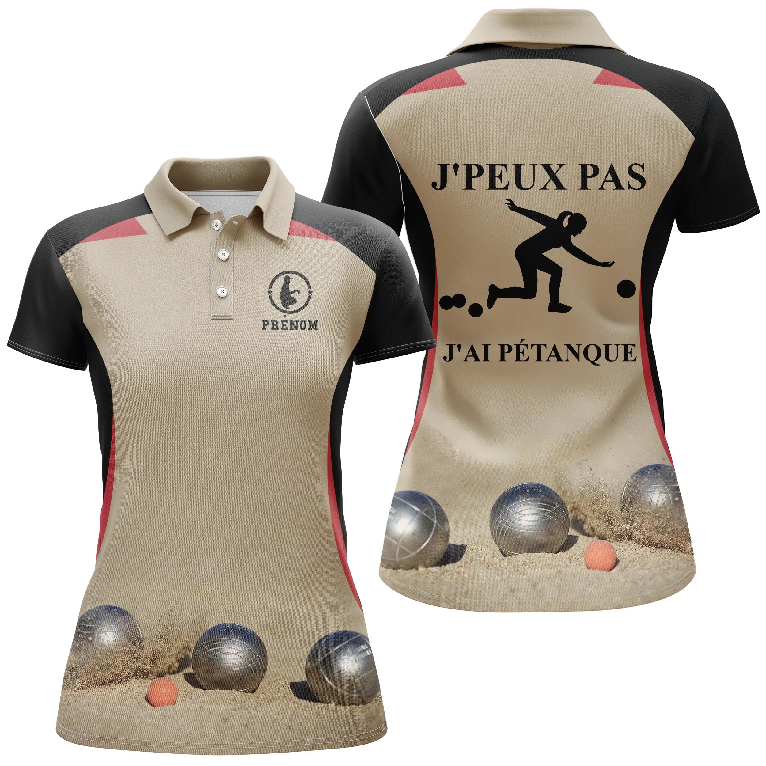 Polo Pétanque, Cadeau Personnalisé Bouliste, J'peux Pas, J'ai Pétanque - CT31112230