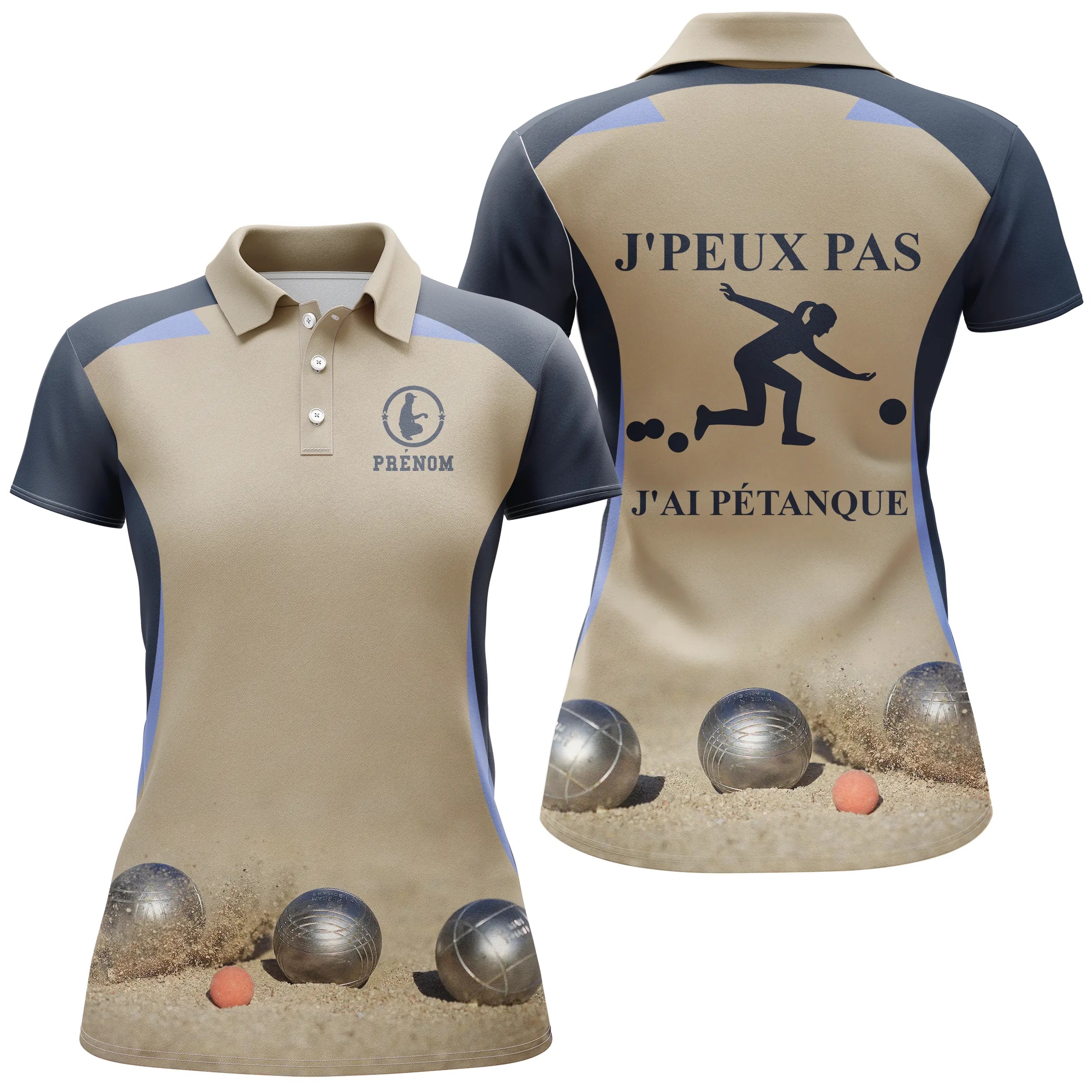 Polo Pétanque, Cadeau Personnalisé Bouliste, J'peux Pas, J'ai Pétanque - CT31112230