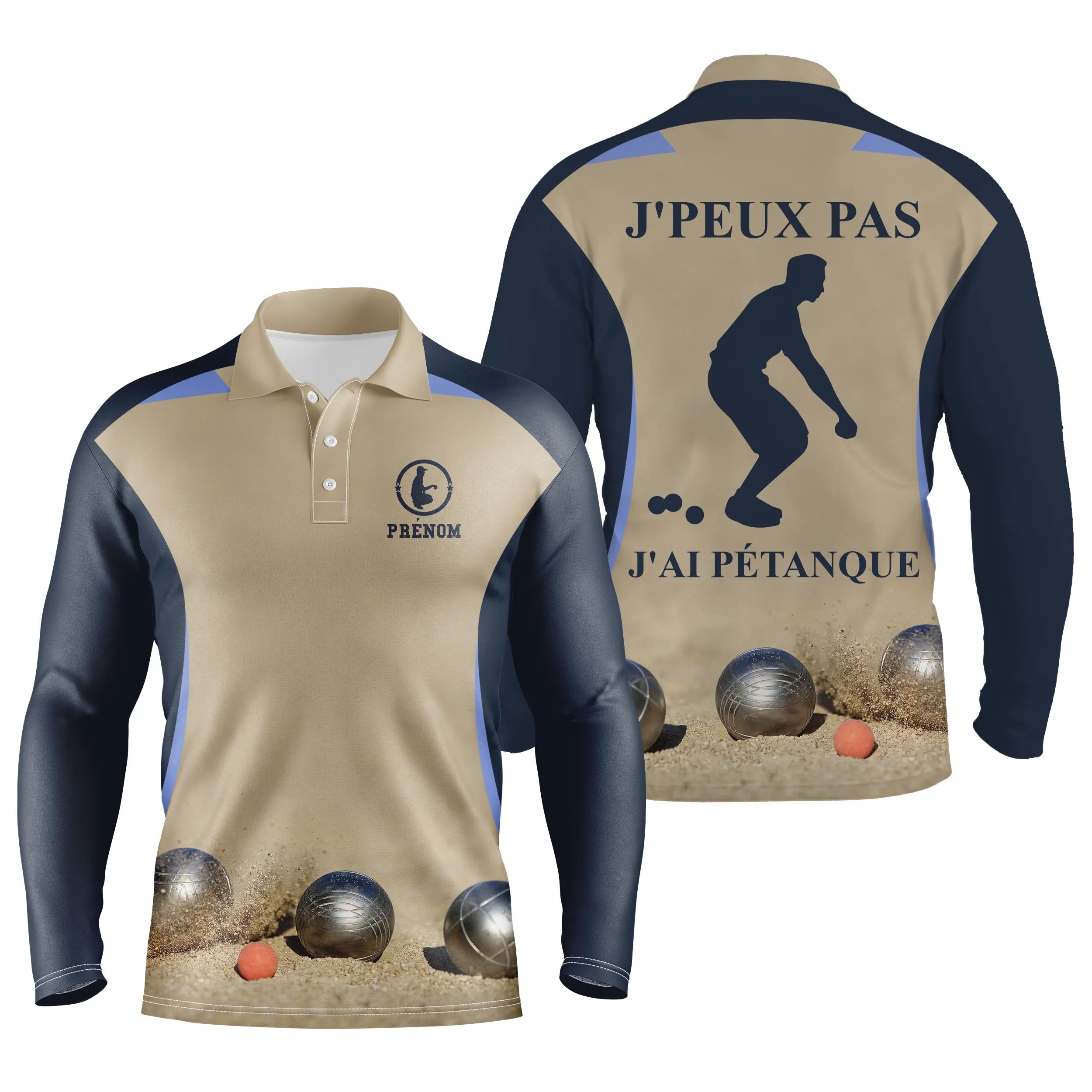 Polo Pétanque, Cadeau Personnalisé Bouliste, J'peux Pas, J'ai Pétanque - CT31112230