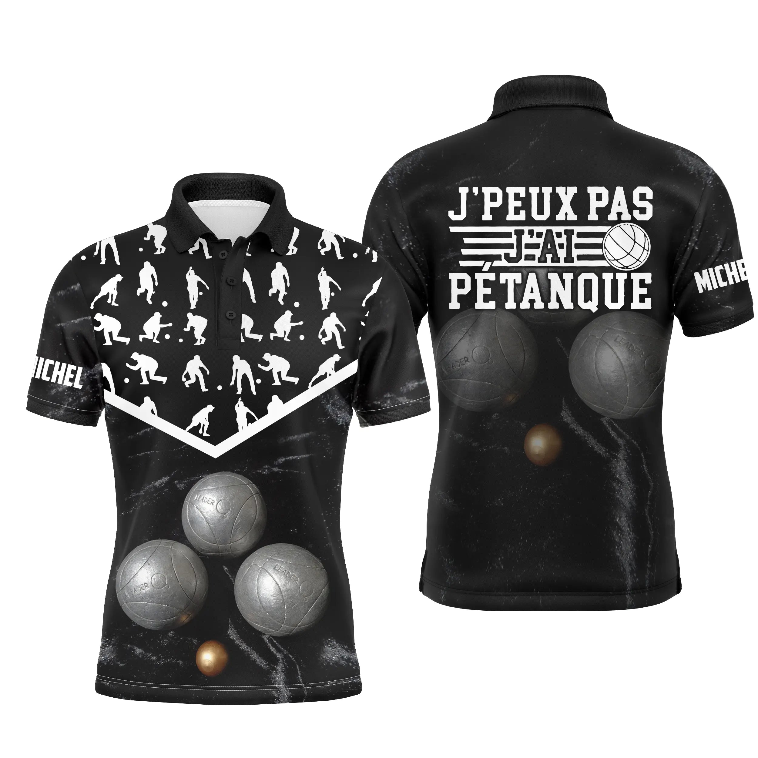 Polo Pétanque Femme Homme, Cadeau Humour Bouliste, J'peux Pas J'ai Pétanque - CT02122229