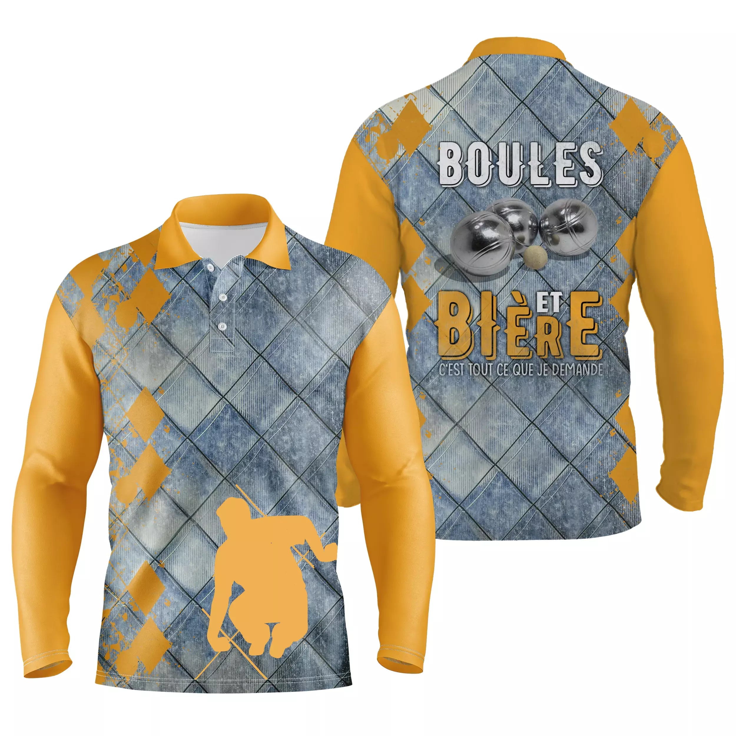 Polo Pétanque Homme Femme, Cadeau Humour Bouliste, Boules Et Bière - Tout Ce Que Je Demande - CT19112219