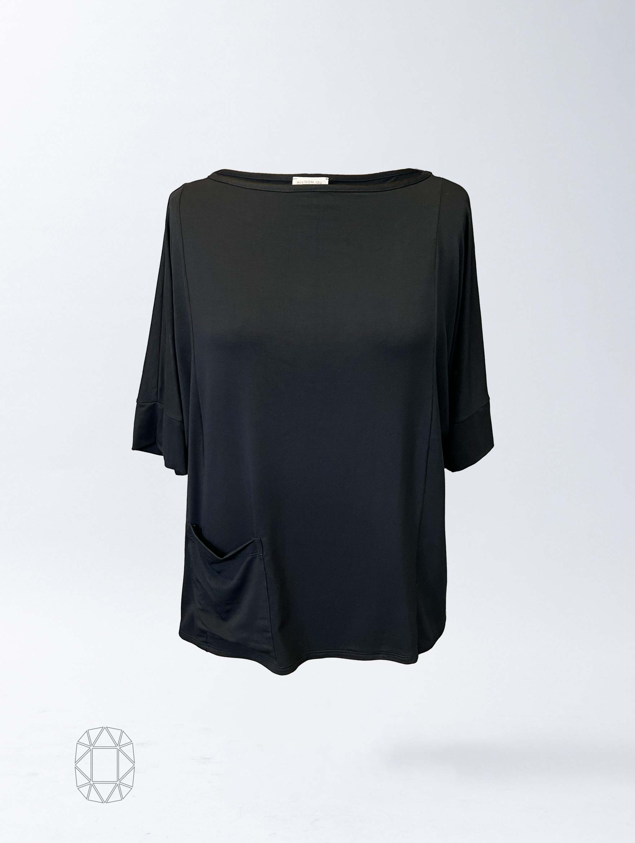 Sami Top - Black Rayon Jersey