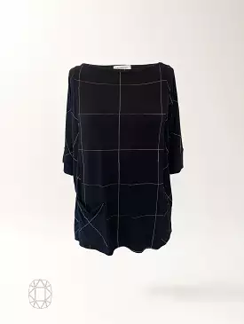 Sami Top - Infinite Grid Rayon Jersey