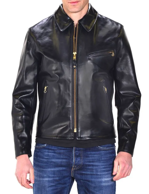 Schott NYC - 689H - Horsehide Racer Motorcycle Jacket - Black