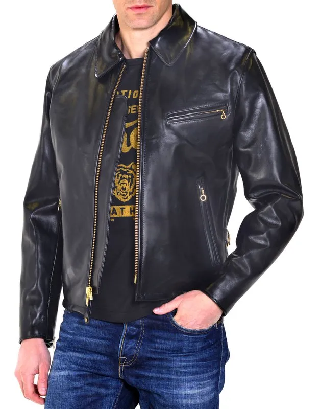 Schott NYC - 689H - Horsehide Racer Motorcycle Jacket - Black