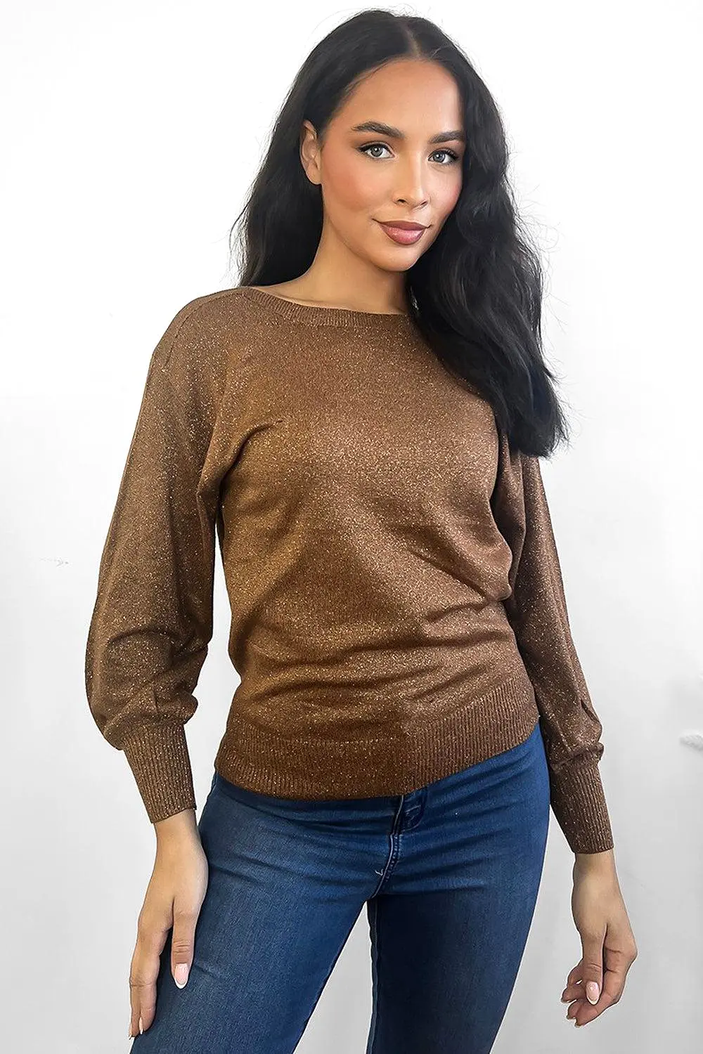 Shimmer Slouchy Fit Pullover