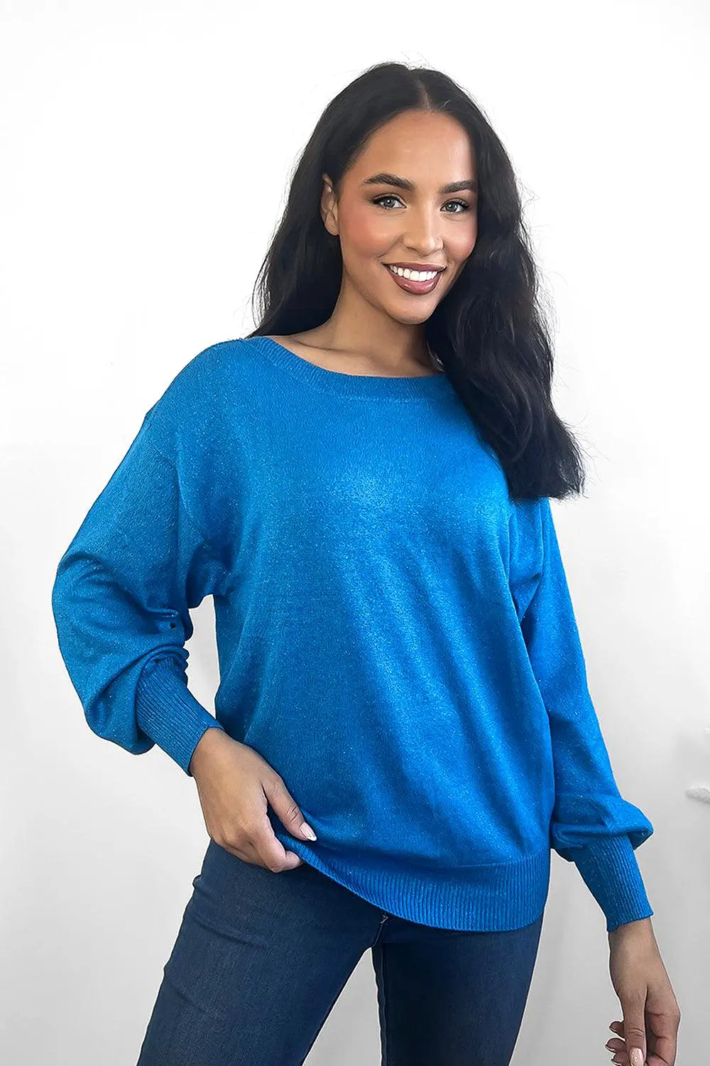 Shimmer Slouchy Fit Pullover