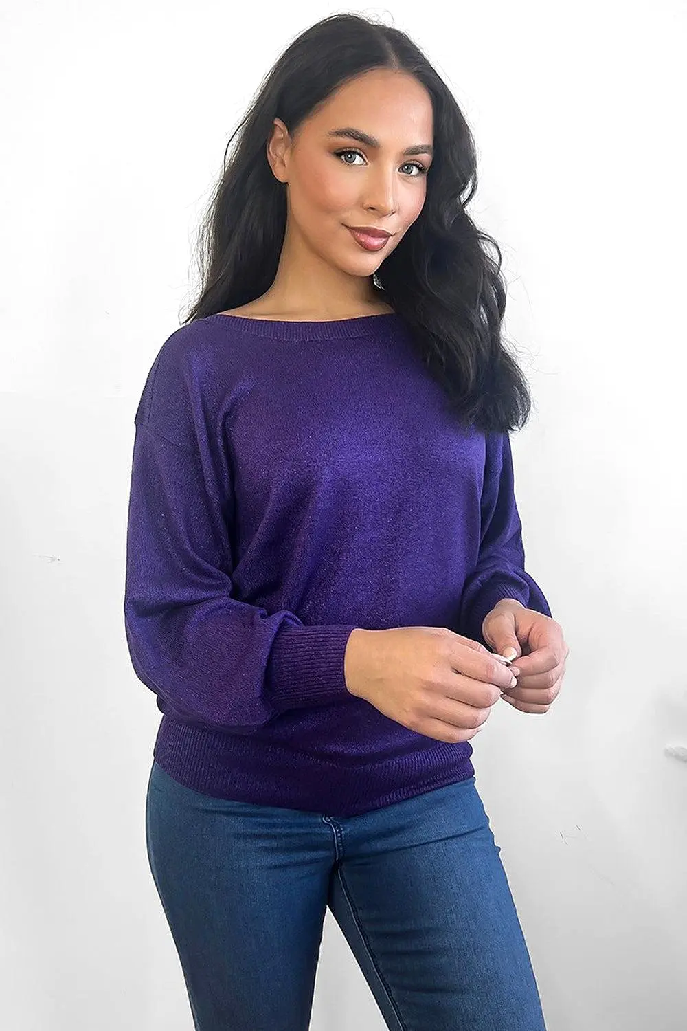 Shimmer Slouchy Fit Pullover