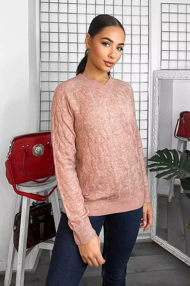 Soft Braid Knit Fisherman Style Pullover