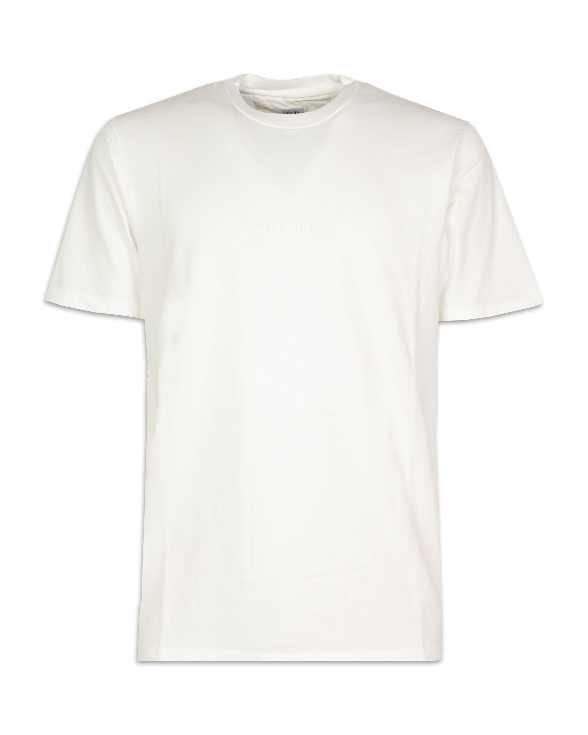 T-Shirt Uomo CP Company Jersey Logo Gauze White