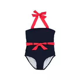 The Beaufort Bonnet Company - Navy & Red Palm Beach Bathing Suit