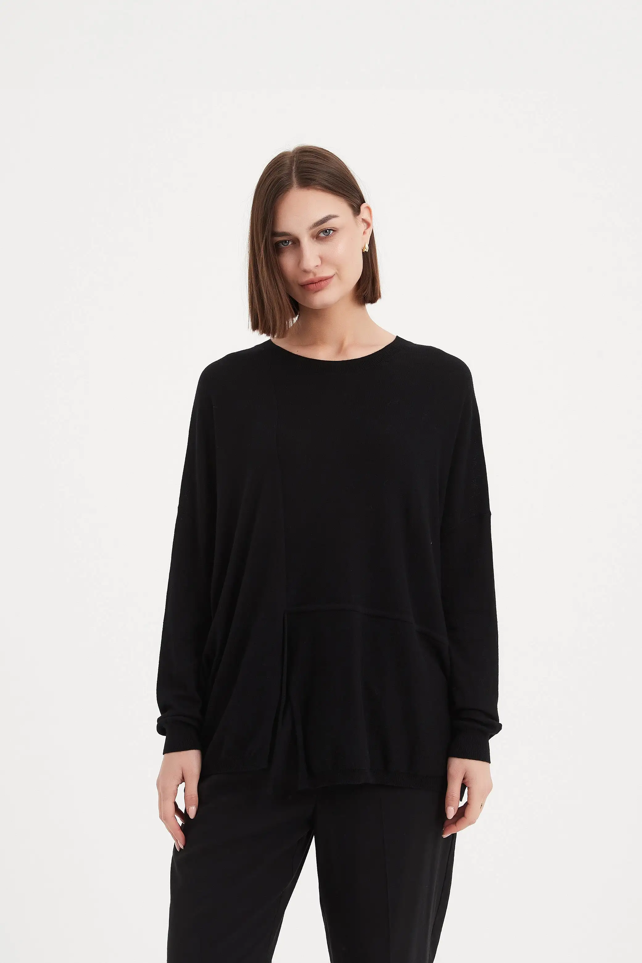 Tirelli - Split Detail Knit Top - Black