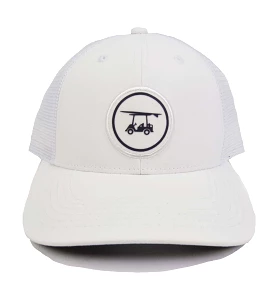 Trucker Hat w/ Circle Logo - White