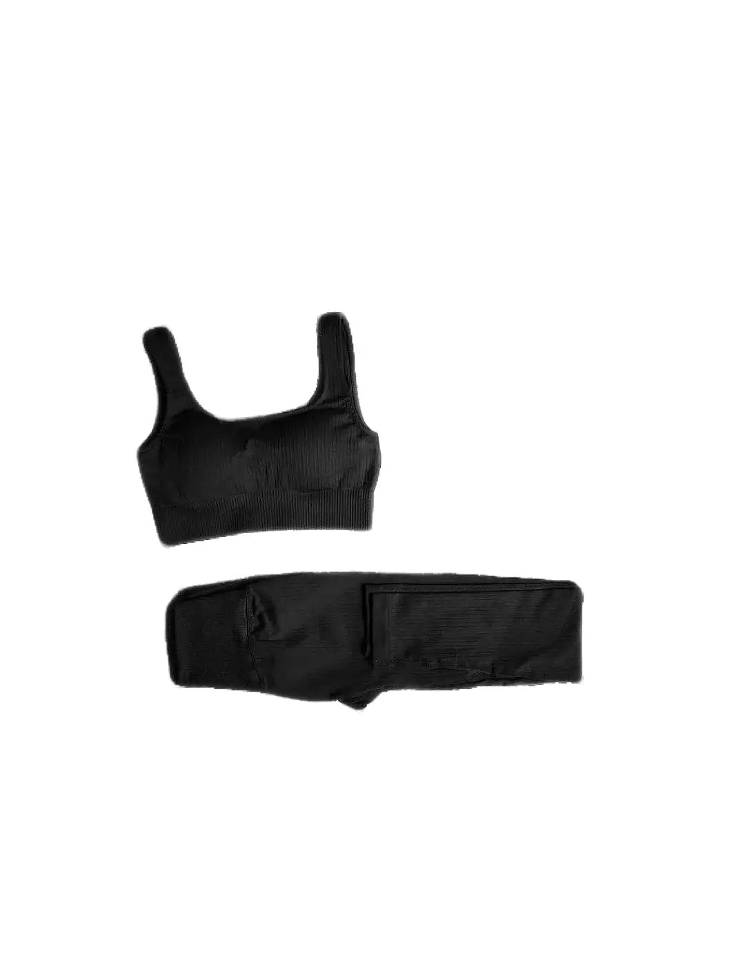 Two Piece Stretchy Leggings And Crop Top Fitness Set