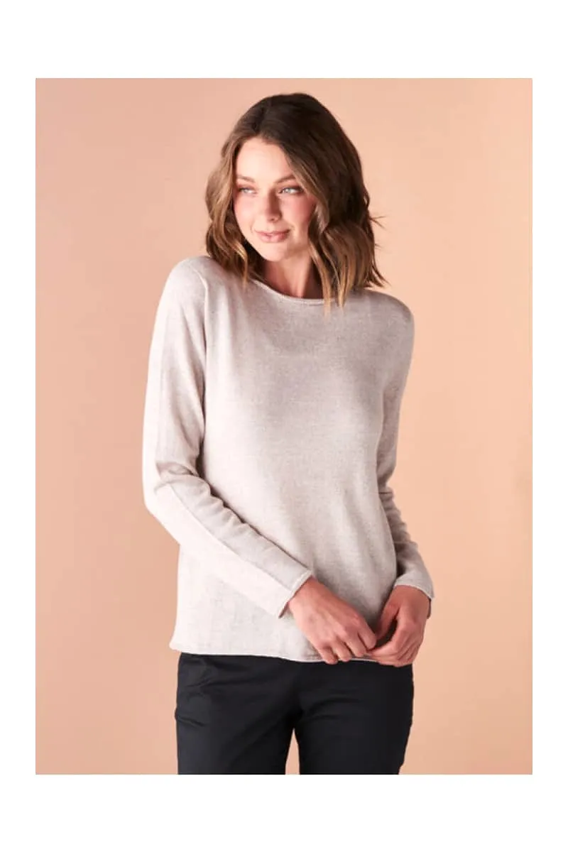 Uimi - Phoebe Crew Neck Jersey Top - Mushroom