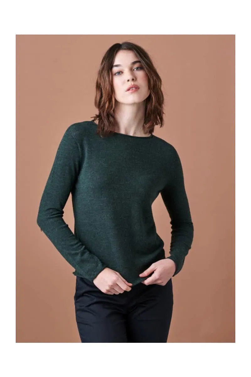 Uimi - Phoebe Crew Neck Jersey Top - Seaweed