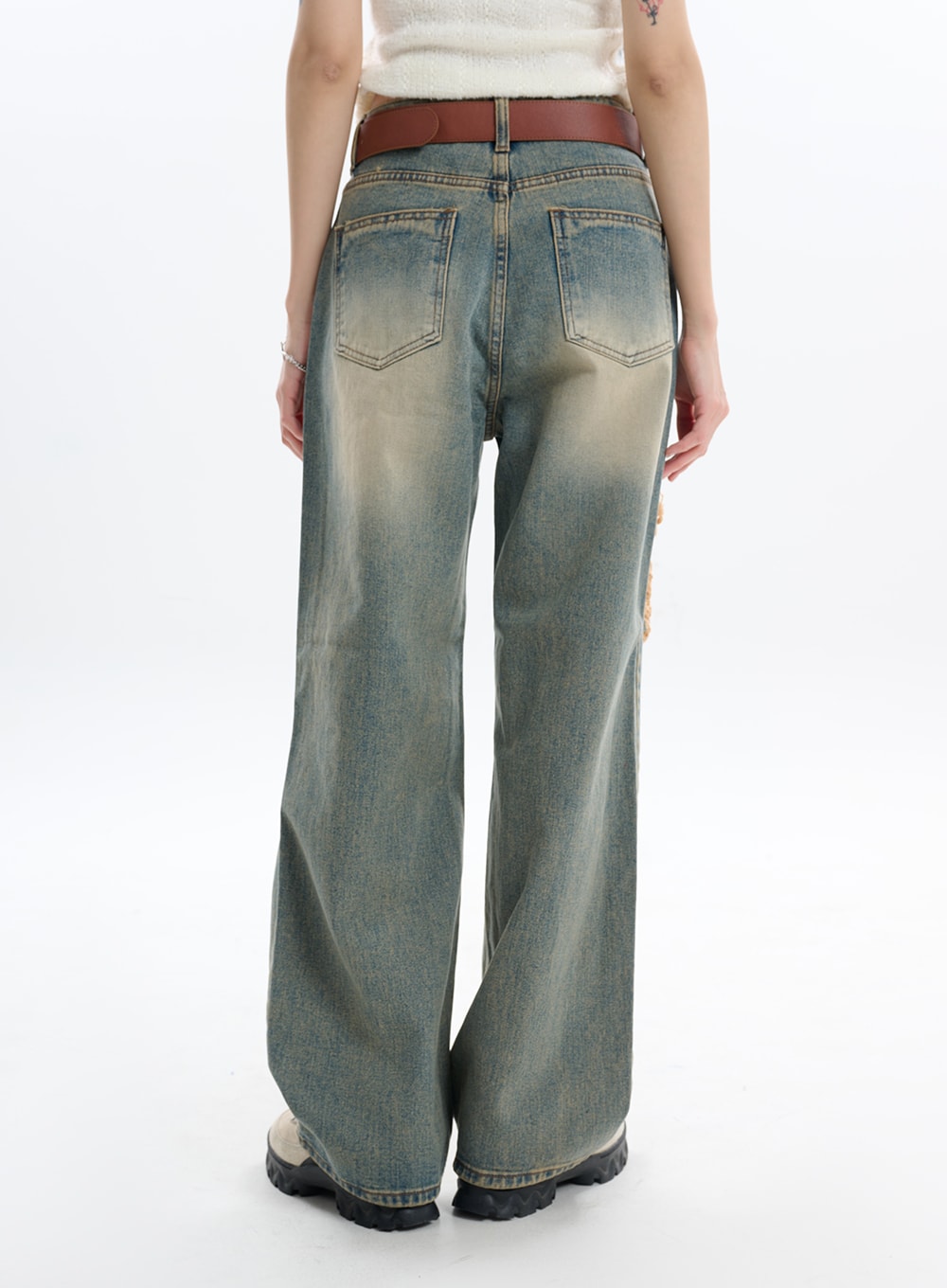 Vintage Ripped Baggy Jeans IF413