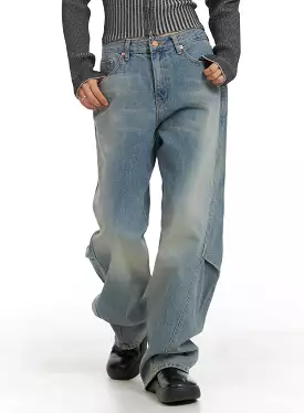 Washed Baggy Jeans CA404