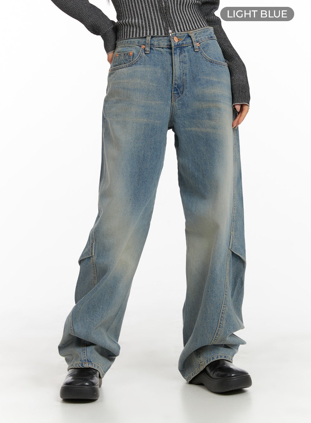 Washed Baggy Jeans CA404