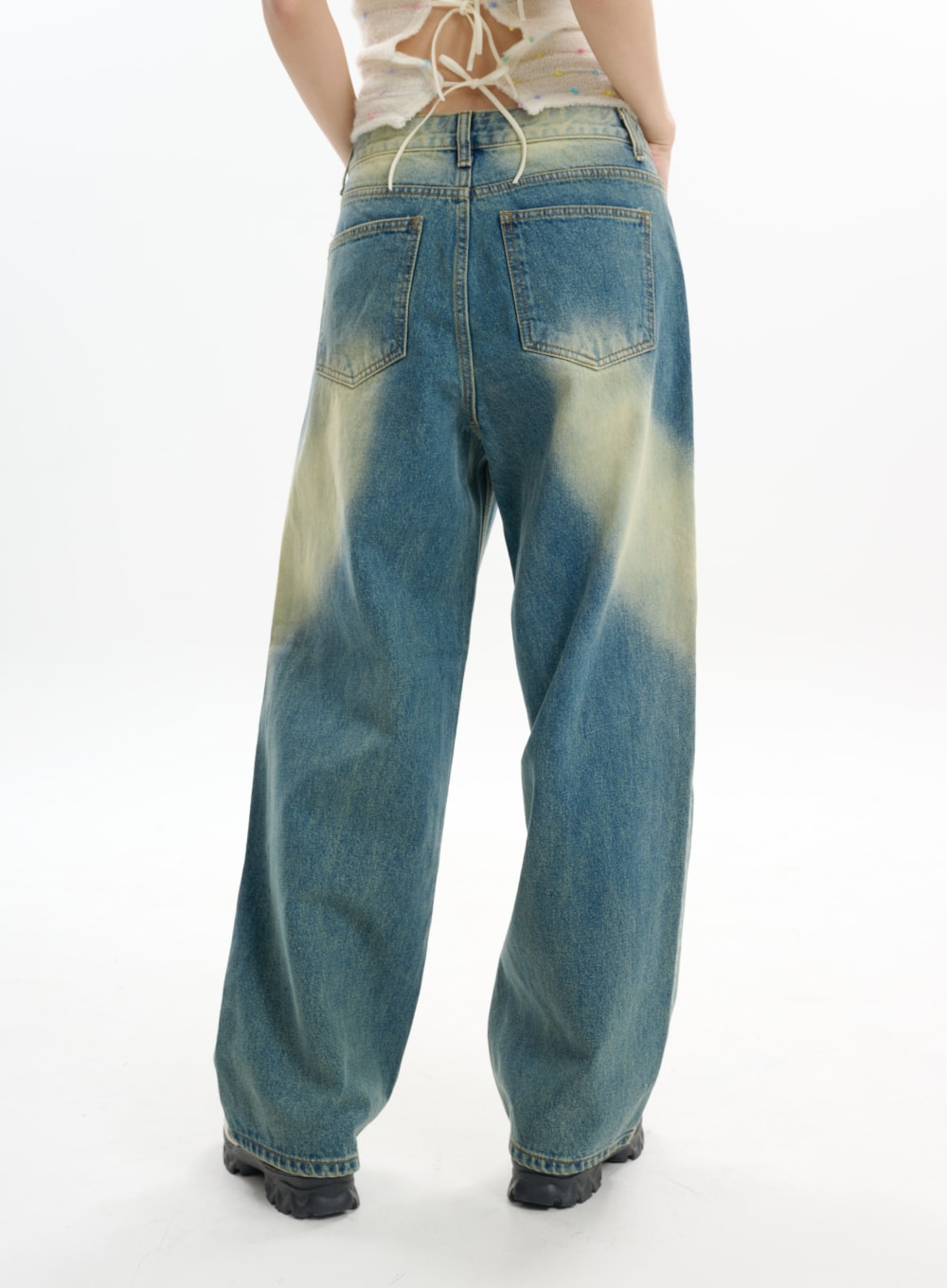 Washed Baggy Jeans IF413