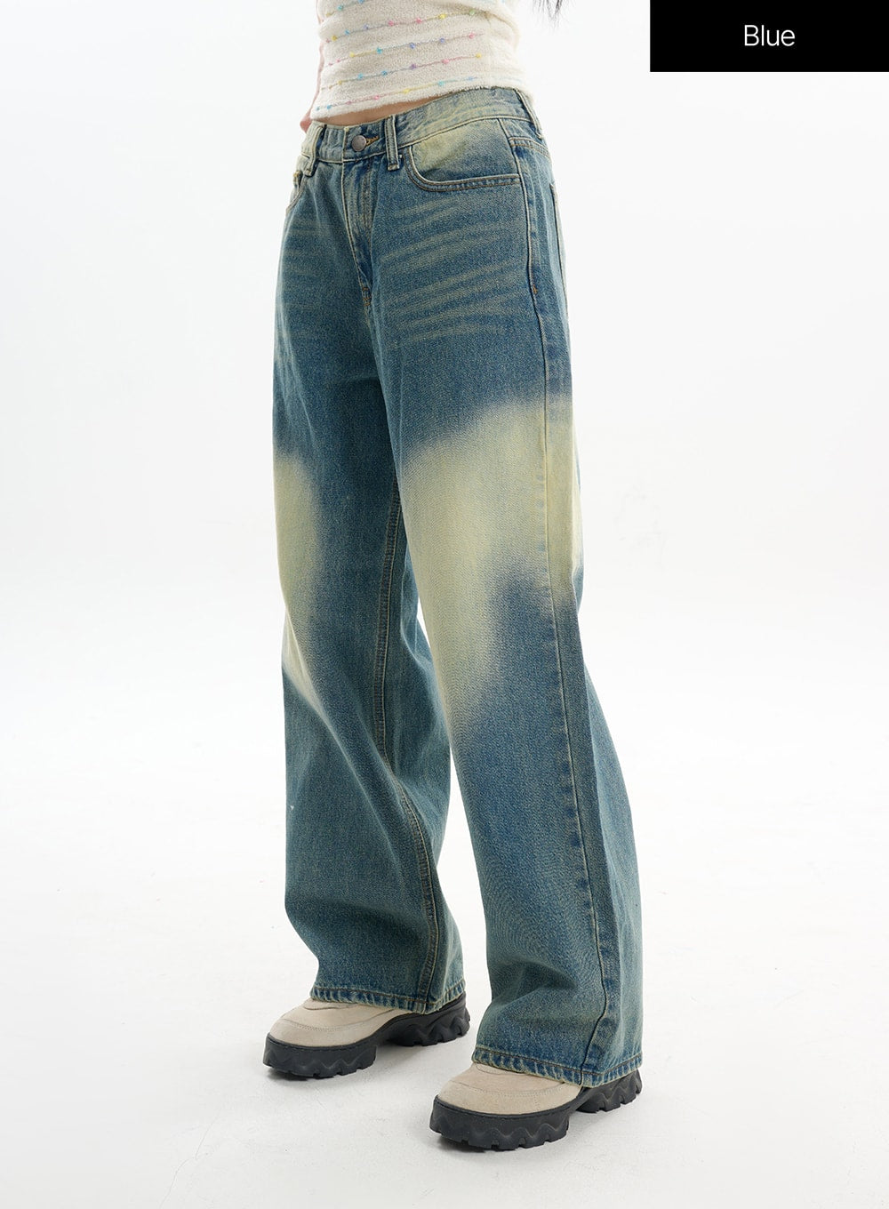 Washed Baggy Jeans IF413