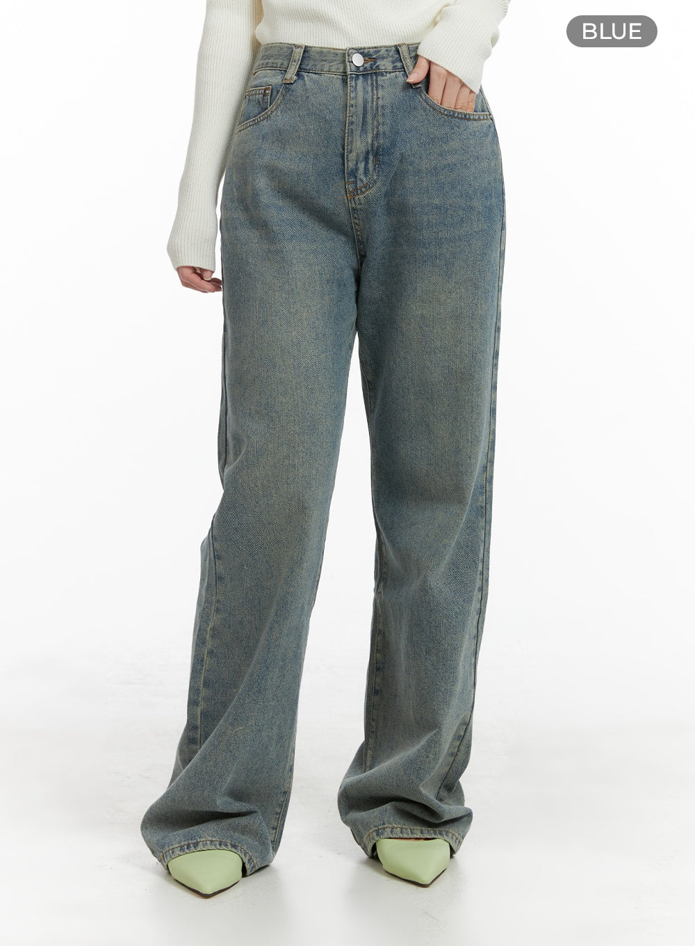 Wide Washed Jeans OM425