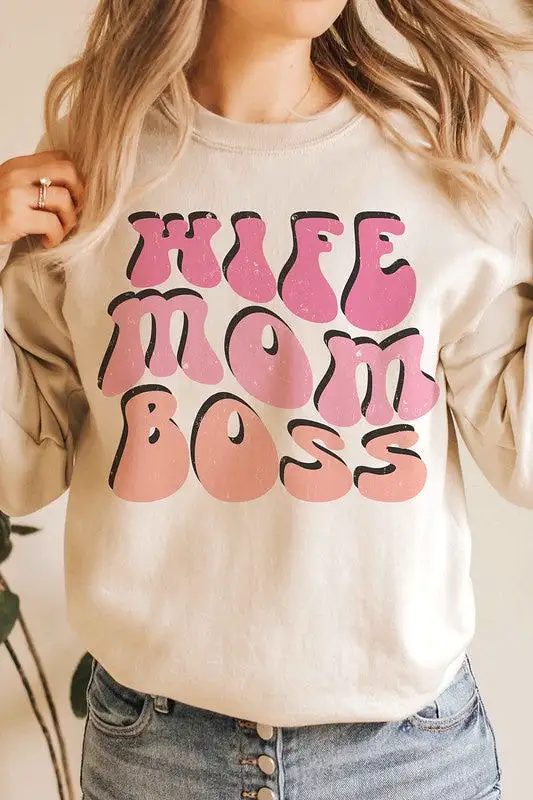 WIFE MOM BOSS Graphic Sweatshirt