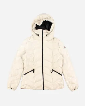 Woman's Vintage Moncler Cream Zip Up Puffer Jacket - M