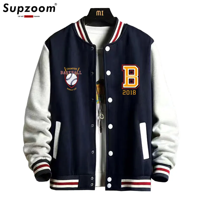 Xituodai New Arrival Letter Rib Sleeve Cotton Fashion Logo Single Breasted Casual Bomber Baseball Jacket Loose Cardigan Coat