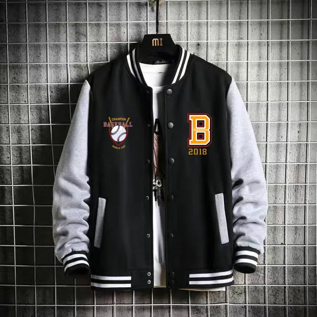 Xituodai New Arrival Letter Rib Sleeve Cotton Fashion Logo Single Breasted Casual Bomber Baseball Jacket Loose Cardigan Coat