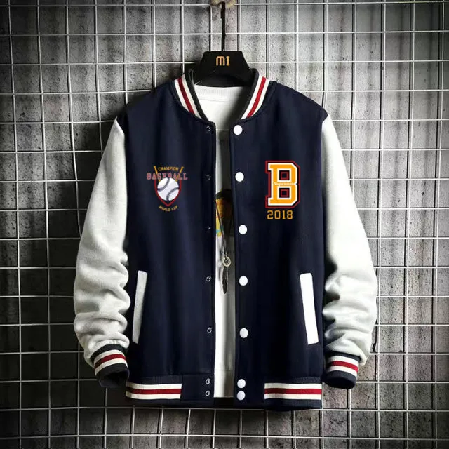 Xituodai New Arrival Letter Rib Sleeve Cotton Fashion Logo Single Breasted Casual Bomber Baseball Jacket Loose Cardigan Coat